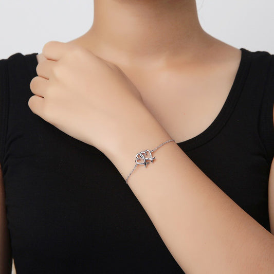 Plain Double Heart Bracelet