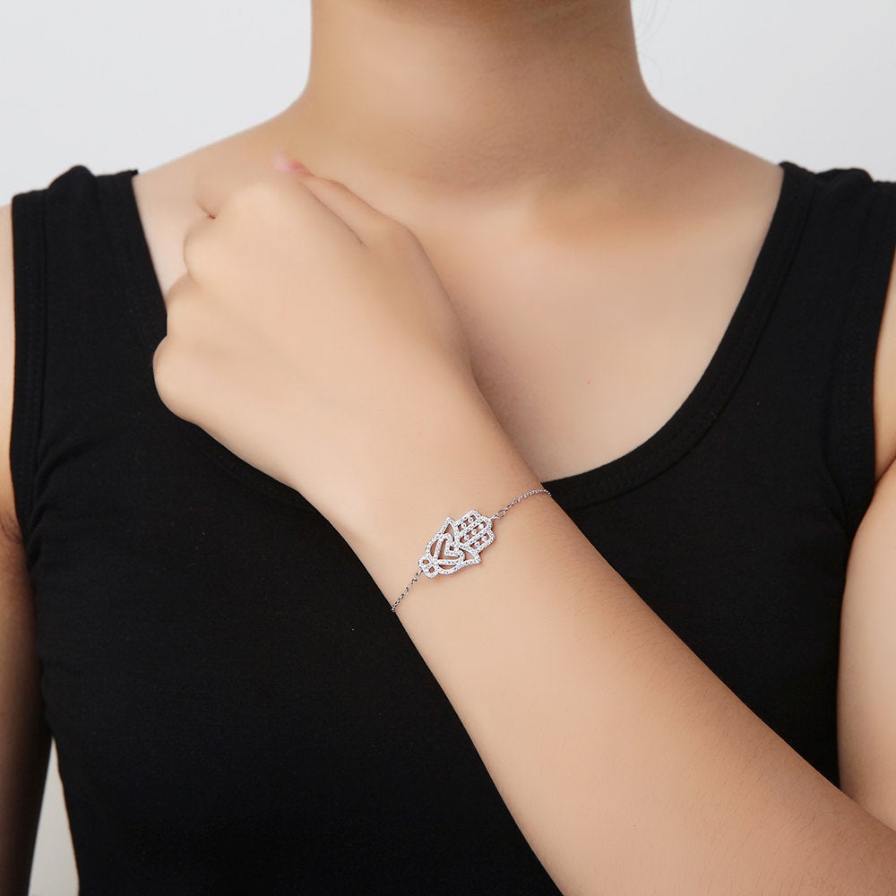 Large Hand Cz Bracelet