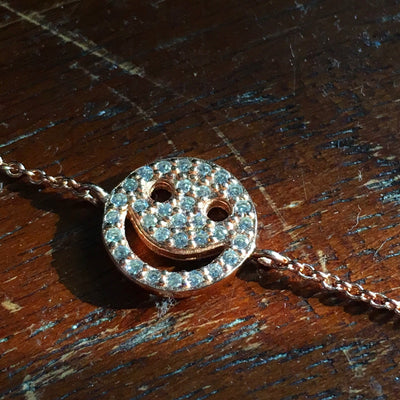 Smiley Face Bracelet Cz