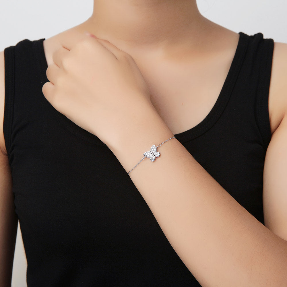 Small Butterfly Bracelet Cz