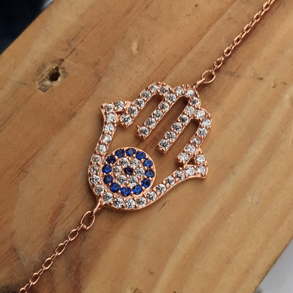 Hand & Eye Bracelet Cz
