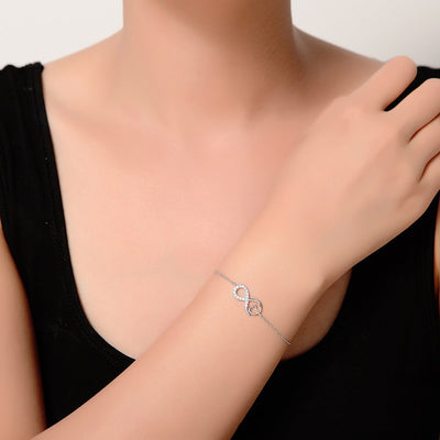 Infinity & Heart Bracelet Cz