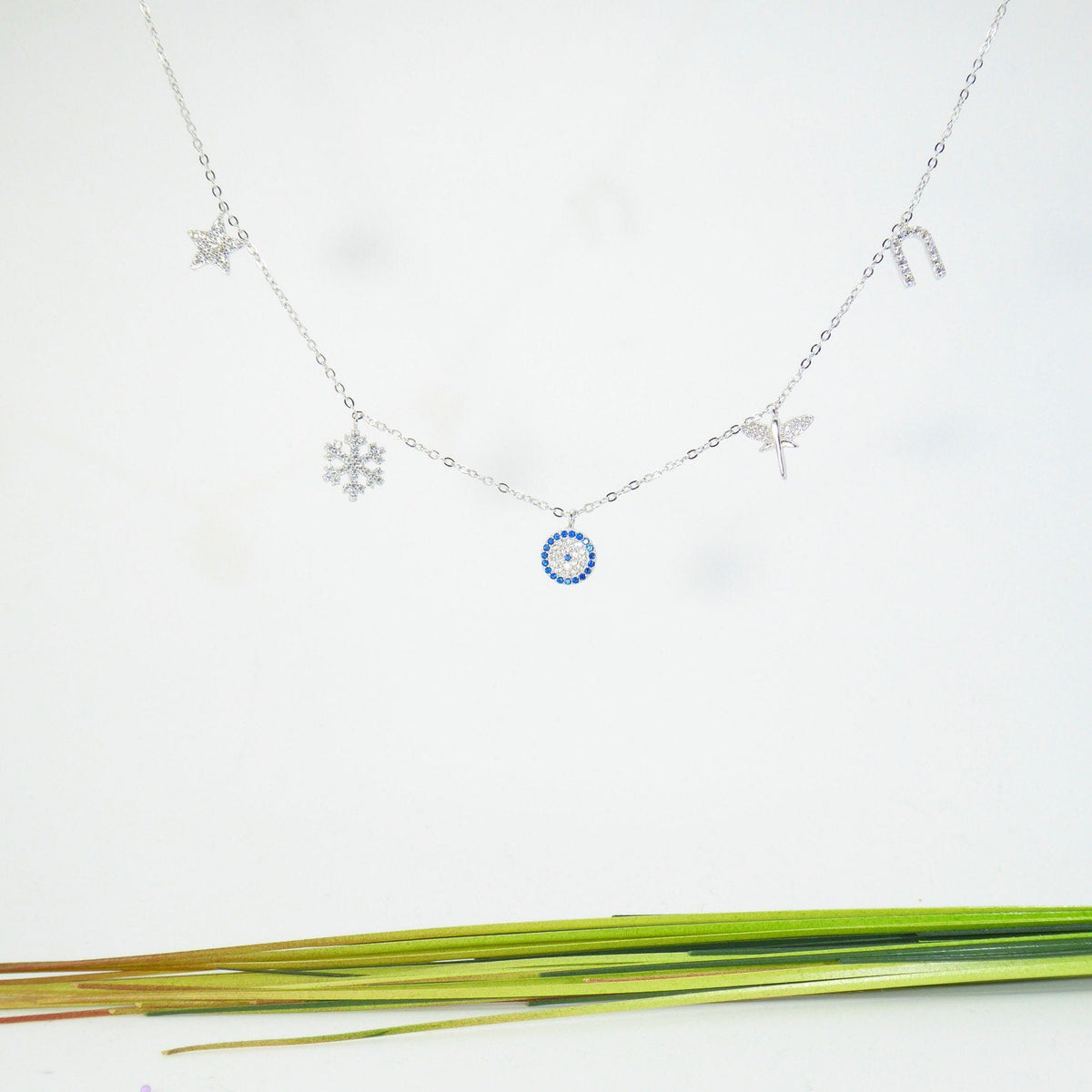 Lucky Symbols ( Evil Eye, Horse Shoe, Star, Dragonfly, Snowflake) Necklaces