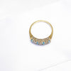 British Vintage Blue Topaz & CZ Stones Dress Ring, 9K Solid Gold ( UK L / US 6 )