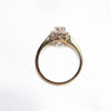 British Vintage Genuine Diamonds & CZ Cluster Ring , 9ct Solid Gold ( UK L / US 6 )