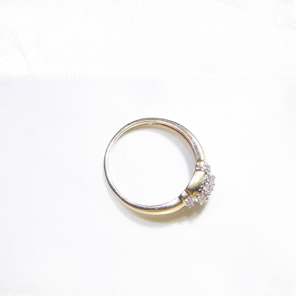British Vintage Genuine Diamonds Ring, 9k Solid Gold  ( UK Q / US 8 )