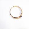 Vintage Sapphire & Genuine Diamonds Cluster Ring , 14K Solid Rose Gold ( UK M / US 6 )
