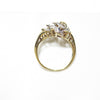 British Vintage Cluster Ring Genuine Diamonds , 9k Solid Gold ( UK J / US 5 )