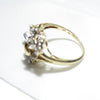 British Vintage Cluster Ring Genuine Diamonds , 9k Solid Gold ( UK J / US 5 )