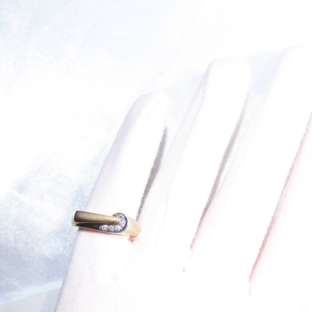 Vintage Rare Russian Diamond Ring , 14K Solid Rose Gold ( UK M / US 6 )