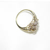 British Vintage Cluster Ring Genuine Diamonds , 9k Solid Gold ( UK J / US 5 )