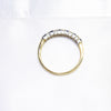 British Vintage Blue Sapphire & Genuine Diamonds Half Eternity Ring , 9k Solid Yellow Gold  ( UK N / US 6 1/2 )