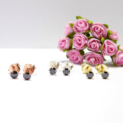 Xs Black Dot Stud Earrings