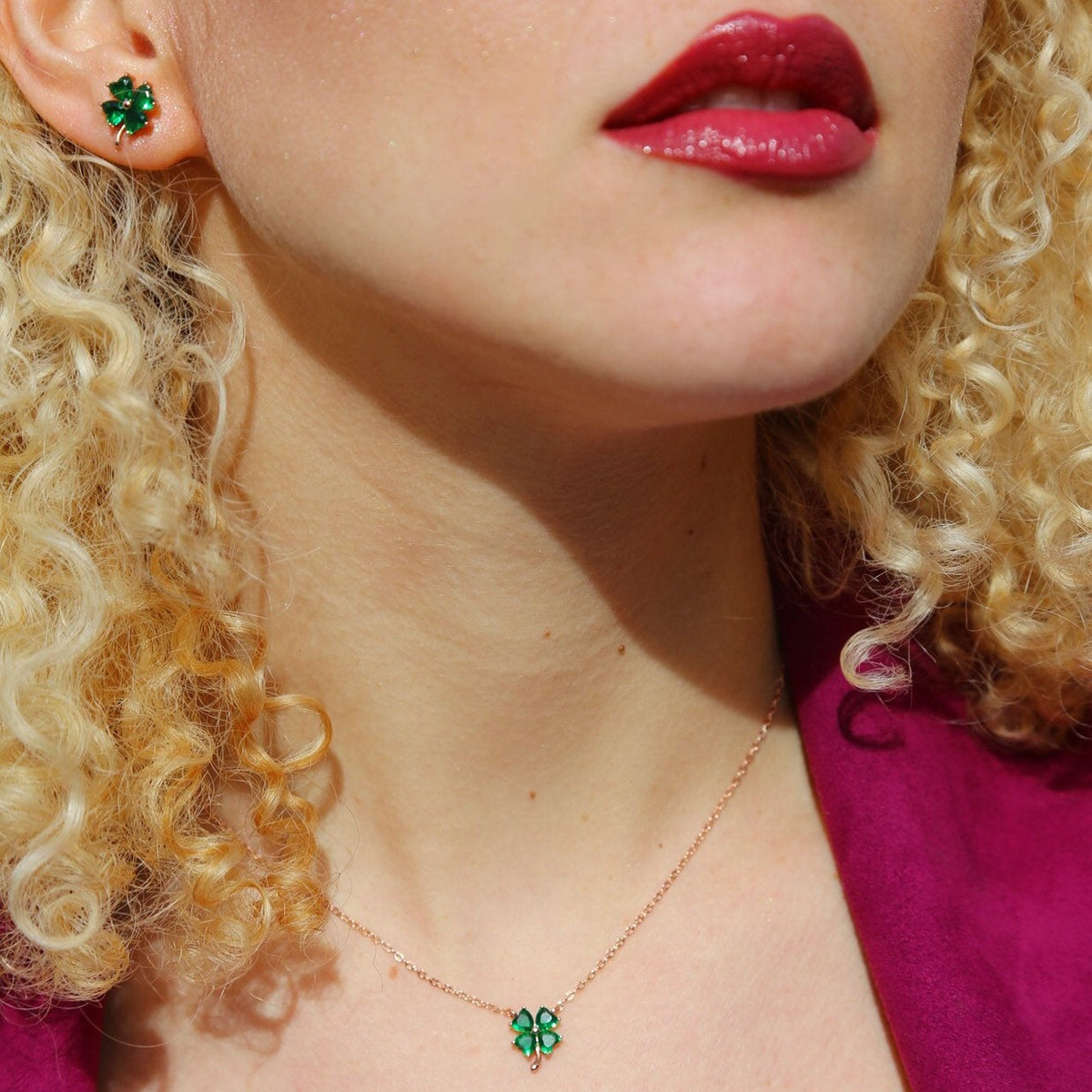 Green Celtic Clover Necklaces