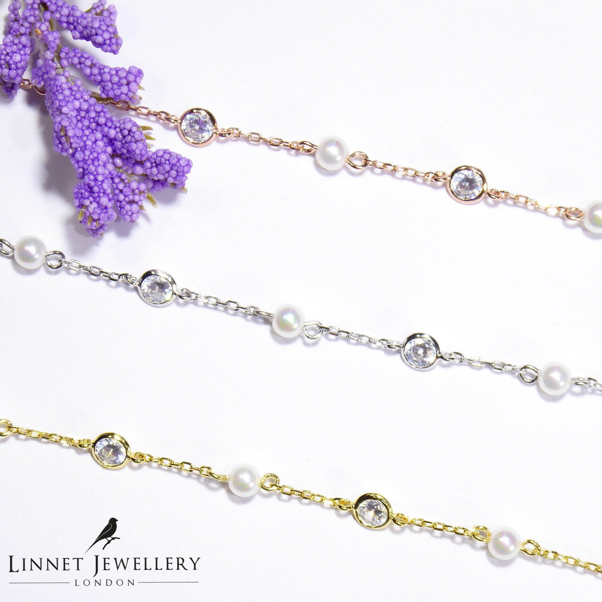 Faux Pearl & CZ Bracelet