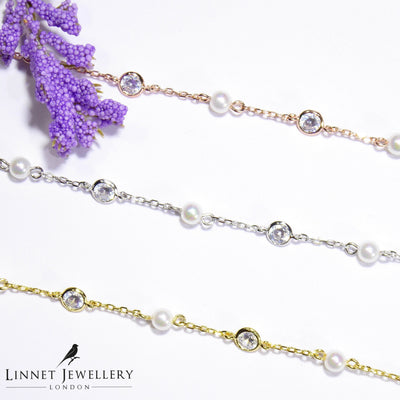 Faux Pearl & CZ Bracelet