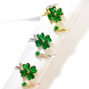 Adjustable Green Clover Rings