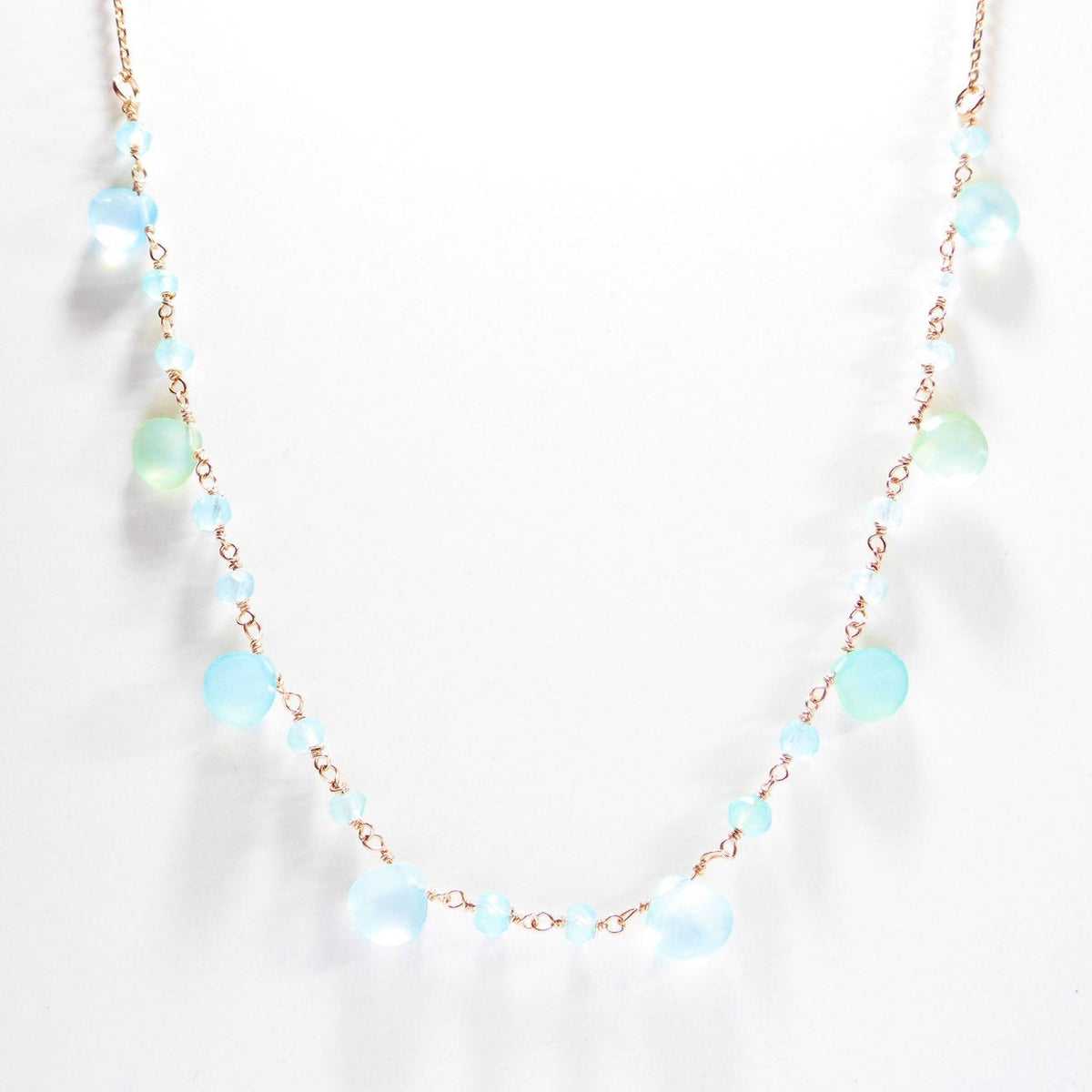 Chalcedony Beaded Handmade Necklaces