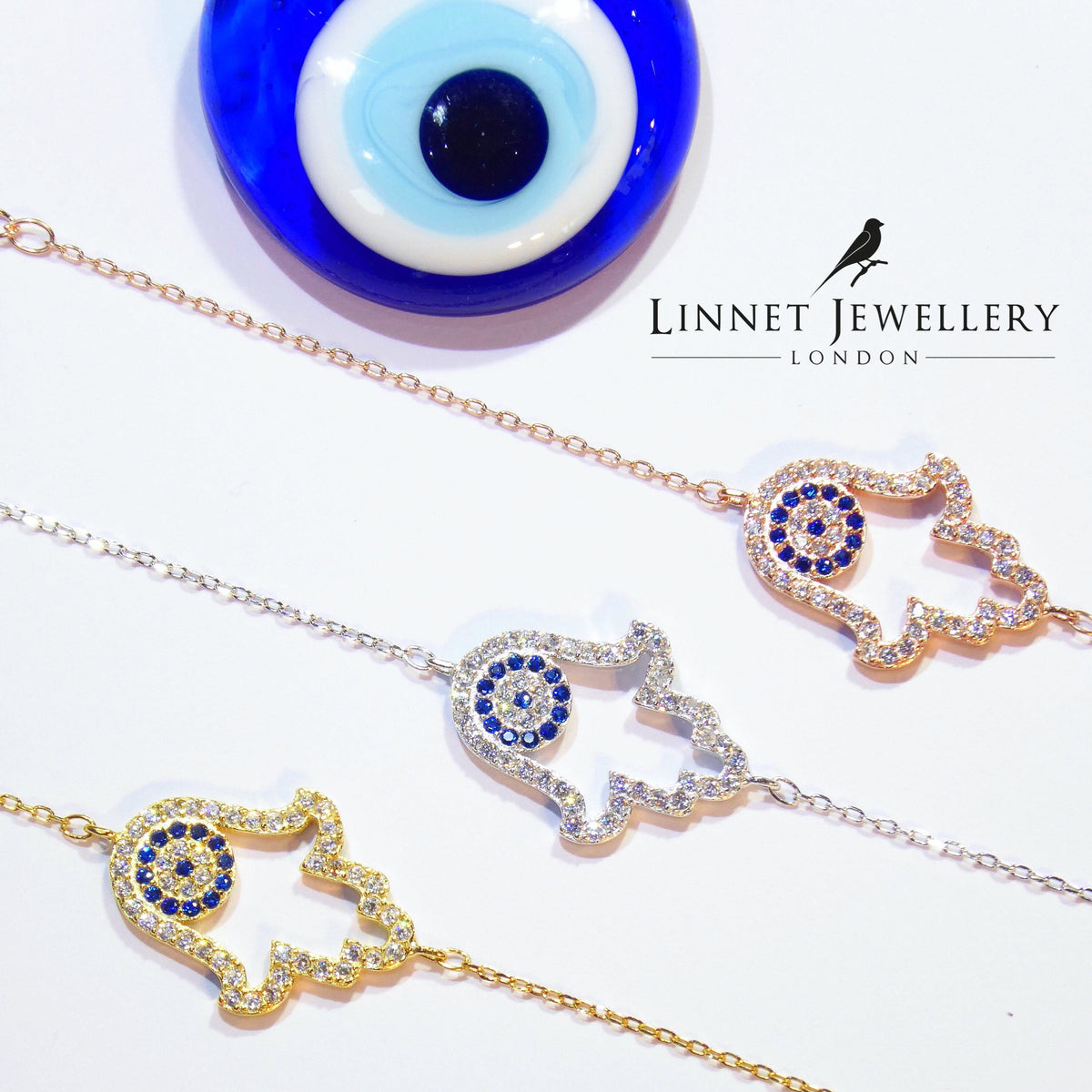 Hamsa Fatima Hand Evil Lucky Evil Eye Bracelet