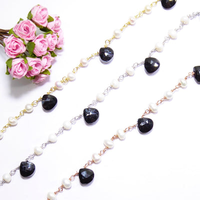 Pearl & Onyx Beaded Handmade Necklace
