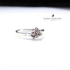 Vintage Sweddish Natural Diamond Cluster Ring , 18k White Gold ( UK J - US 5 )