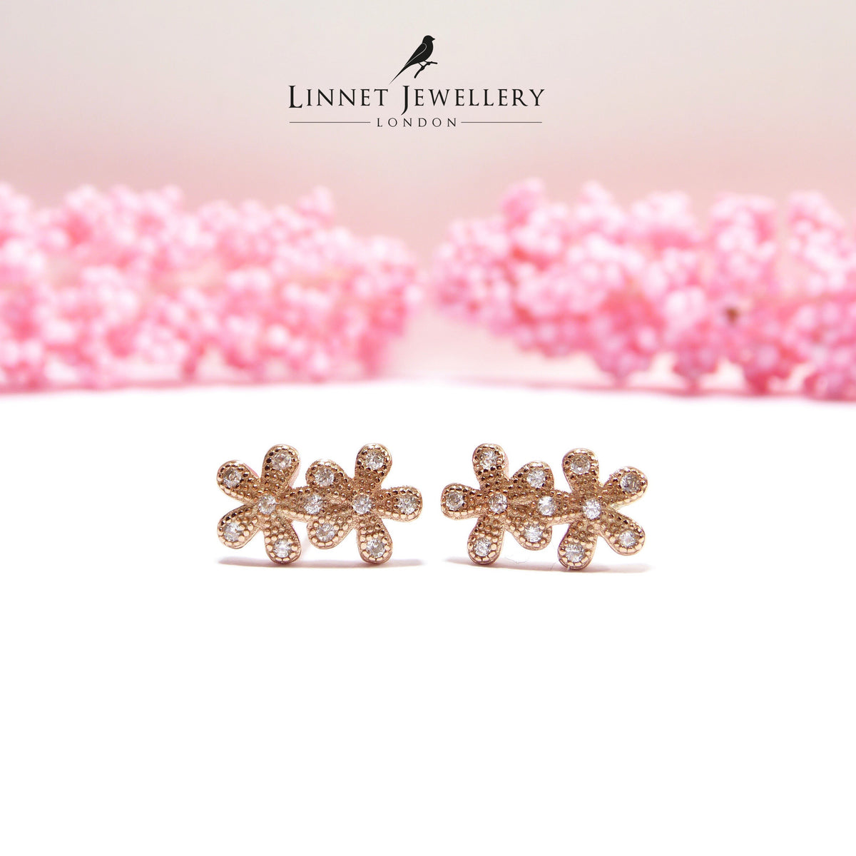 Double Flower Stud Earrings