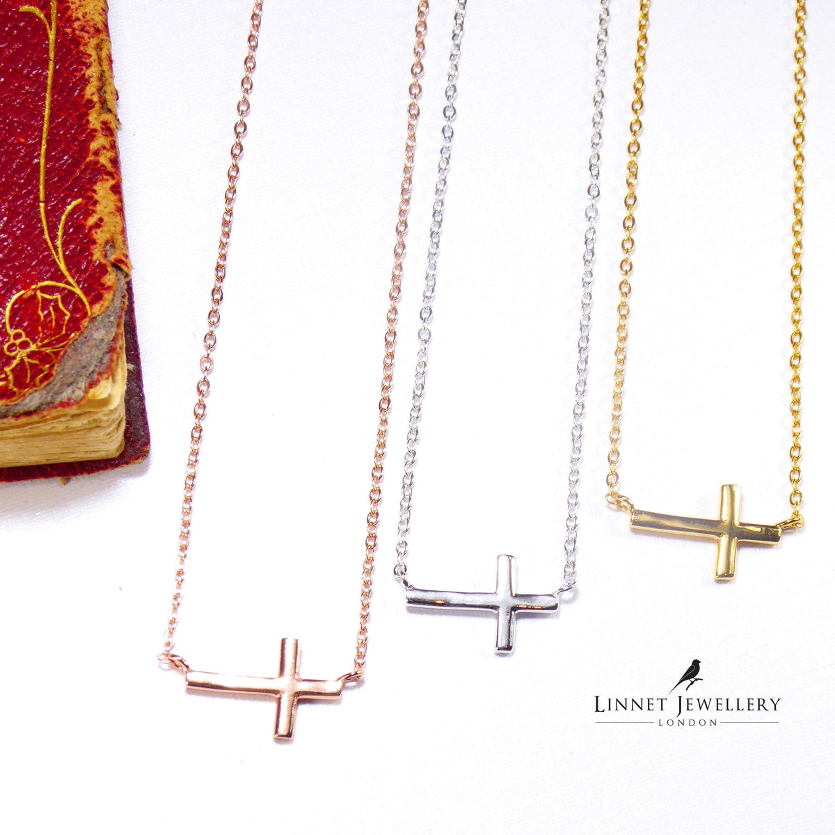 Slanted Sideways Cross Necklaces