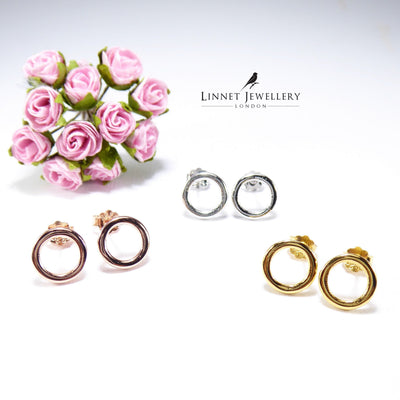 Plain O Circle Stud Earrings