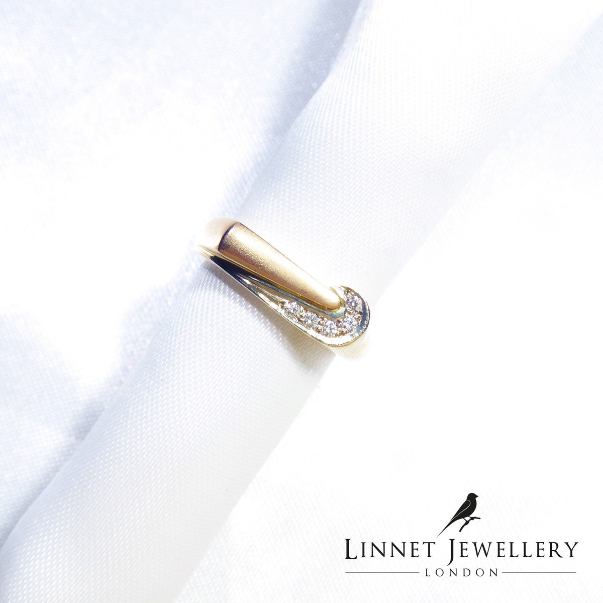 Vintage Rare Russian Diamond Ring , 14K Solid Rose Gold ( UK M / US 6 )