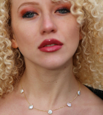 Handmade Coin Pearl Necklace