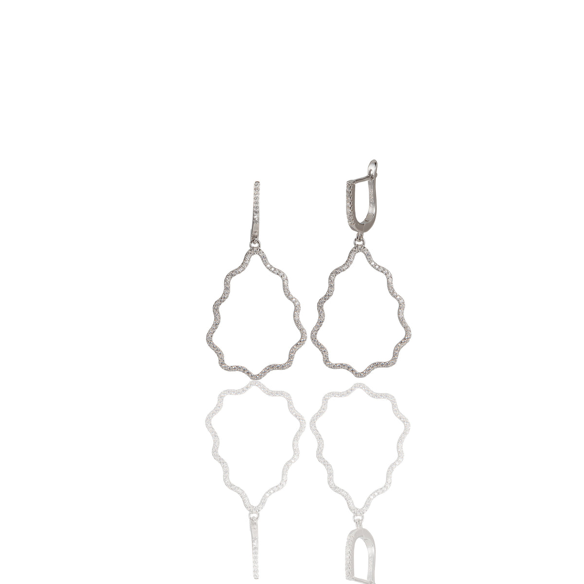 Pine Hanging Cz Earrings