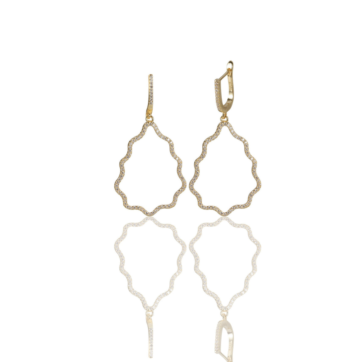 Pine Hanging Cz Earrings