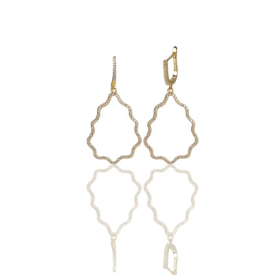 Pine Hanging Cz Earrings
