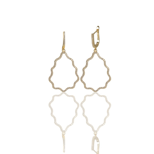 Pine Hanging Cz Earrings