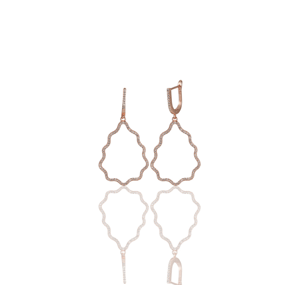 Pine Hanging Cz Earrings