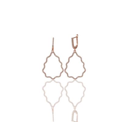 Pine Hanging Cz Earrings
