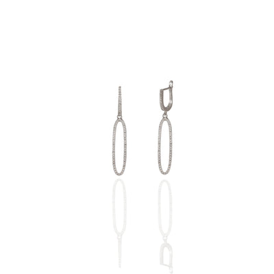 Soft Rectangle Cz Earrings