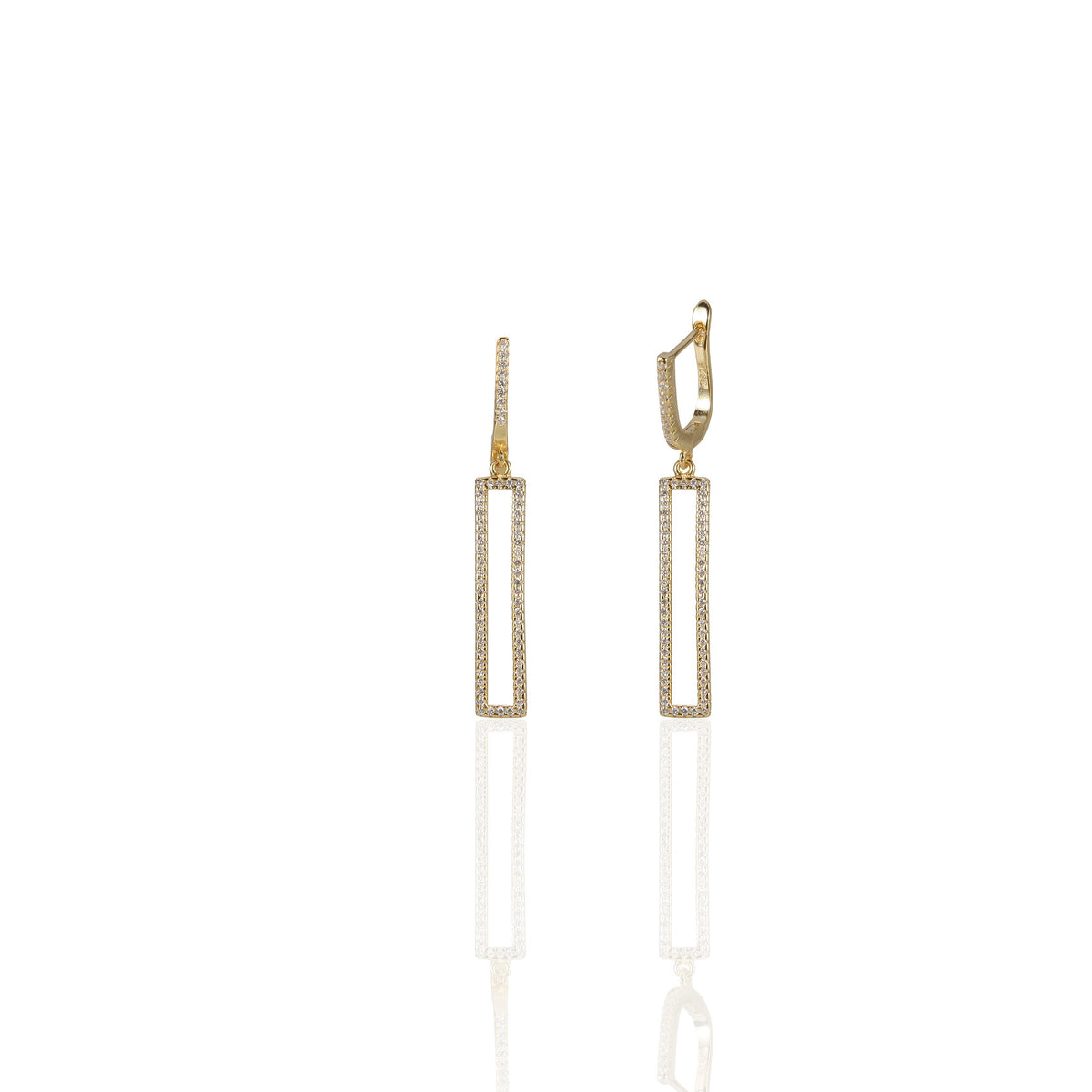 Oblong Cz Earrings