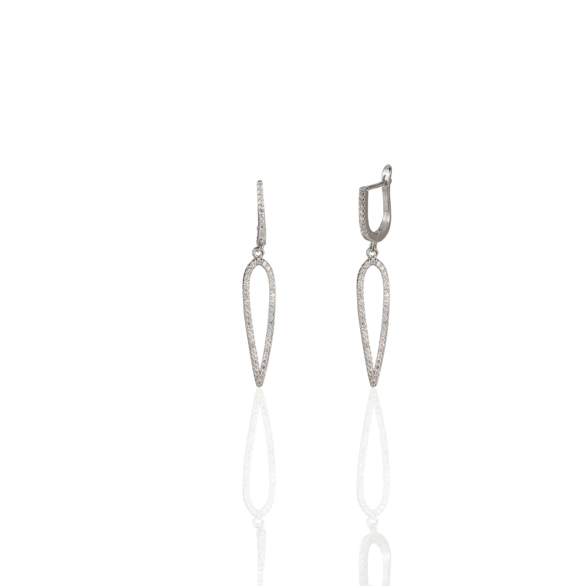 Needle Earrings Cz