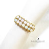 British Vintage Double Line Opal Cluster Ring , 9K Solid Yellow Gold ( UK M / US 6 )