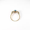 Vintage Topaz & Diamond Ring , Solid 9K Gold ( UK R 1/2 , US 9 )
