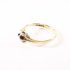 Vintage Dainty Sapphire & Diamond Ring , Solid 9k Yellow Gold ( UK O / US 7 )