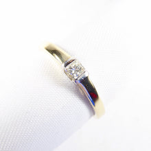 British Vintage Princess Cut Solitaire Diamond Ring ,  9k Solid Gold ( UK U - US 10 )