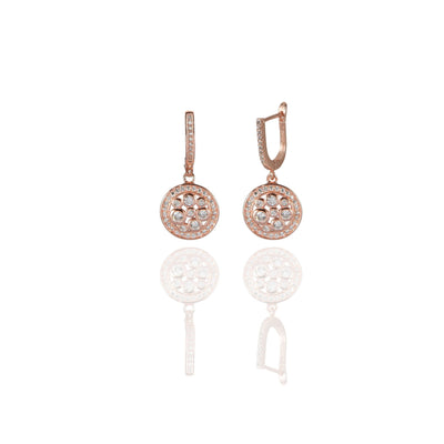 Clear Disc Dangle Earrings