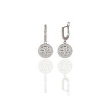Clear Disc Dangle Earrings