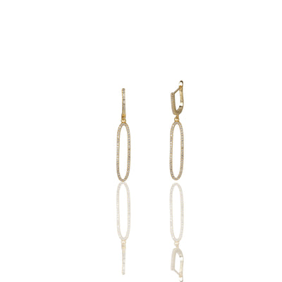 Soft Rectangle Cz Earrings