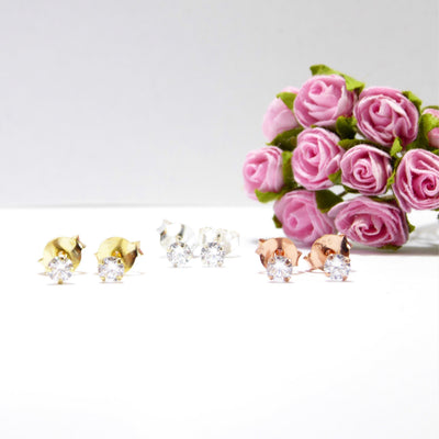 Xs Clear Dot Stud Earrings