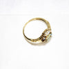 British Vintage Art Deco Design Blue Opal Ring , 9k Solid Gold ( UK N - US 6 3/4 )