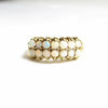 British Vintage Double Line Opal Cluster Ring , 9K Solid Yellow Gold ( UK M / US 6 )