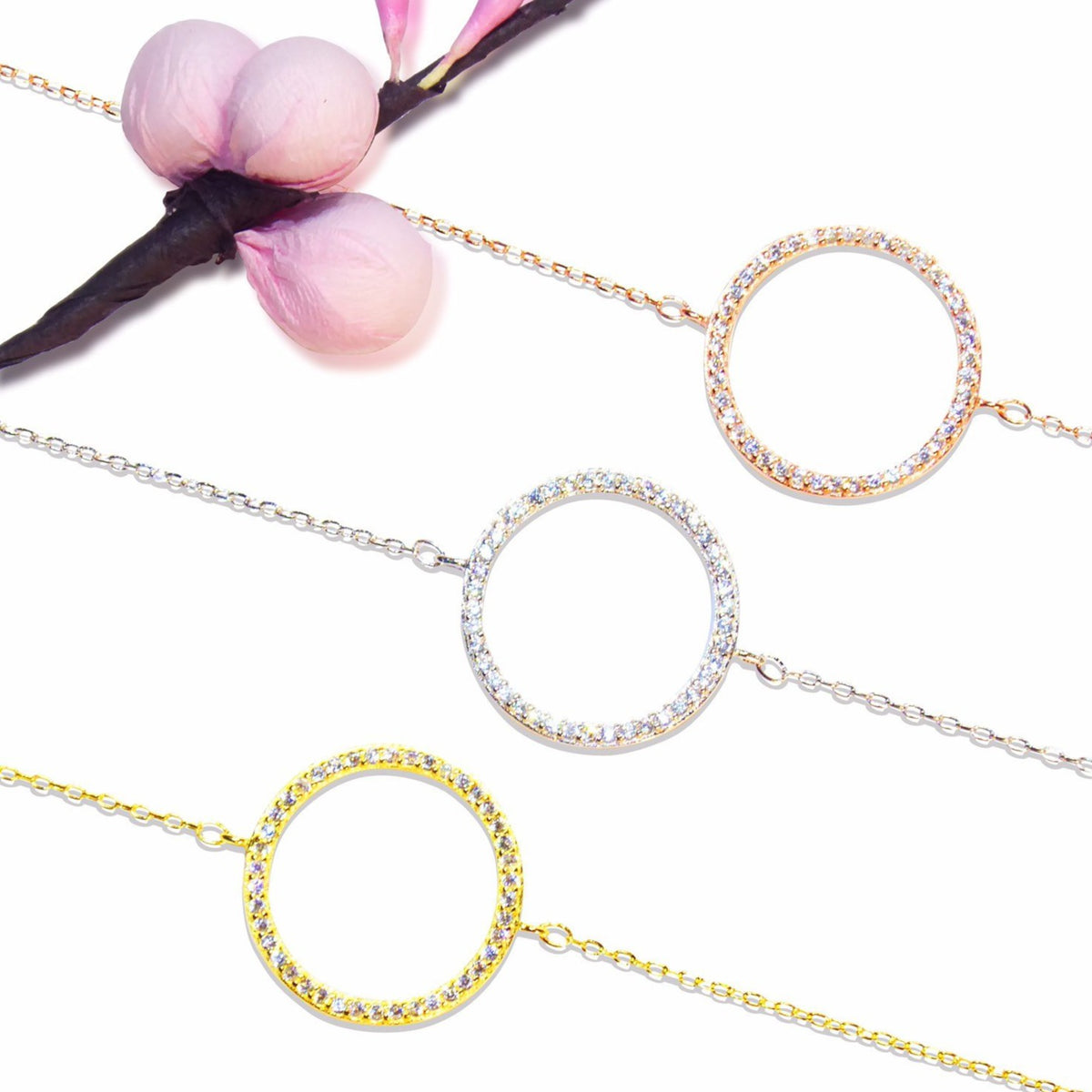 Large Halo Bracelet Cz